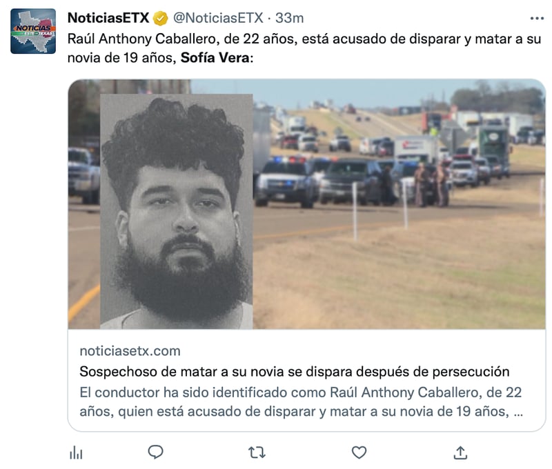 La policía descubre al fugitivo por un camino rural de Texas