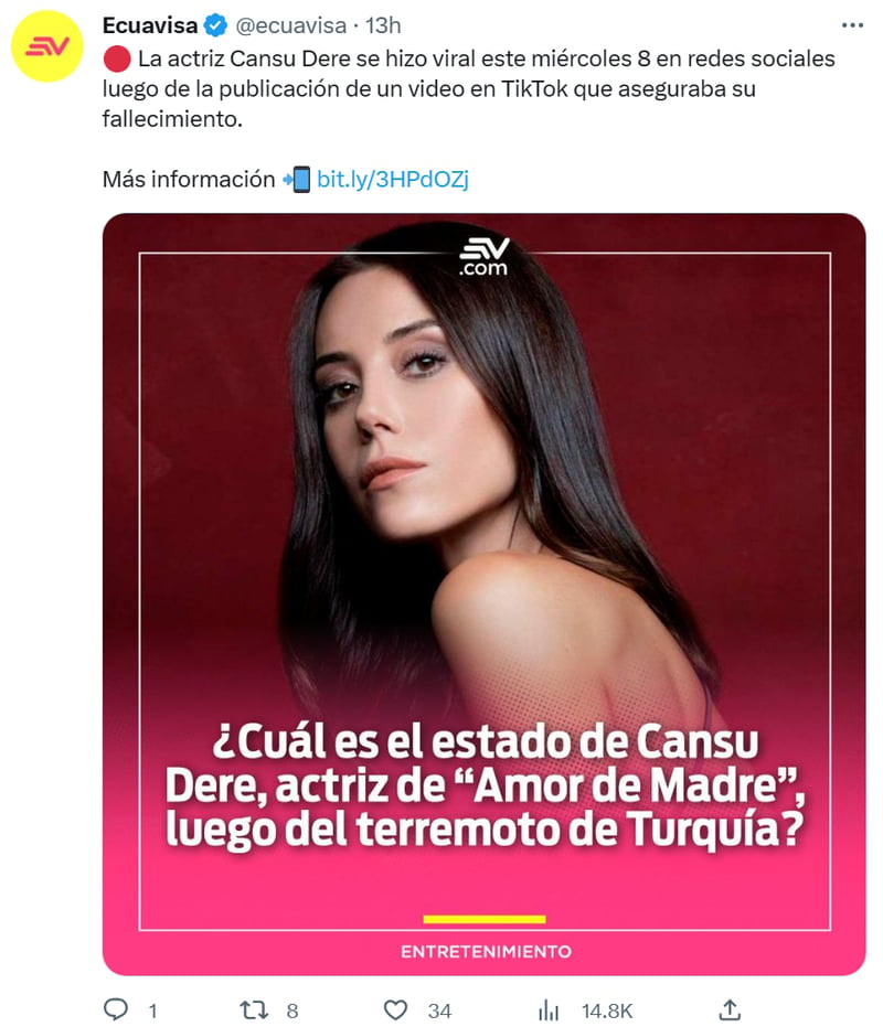Cansu Dere earthquake disappears