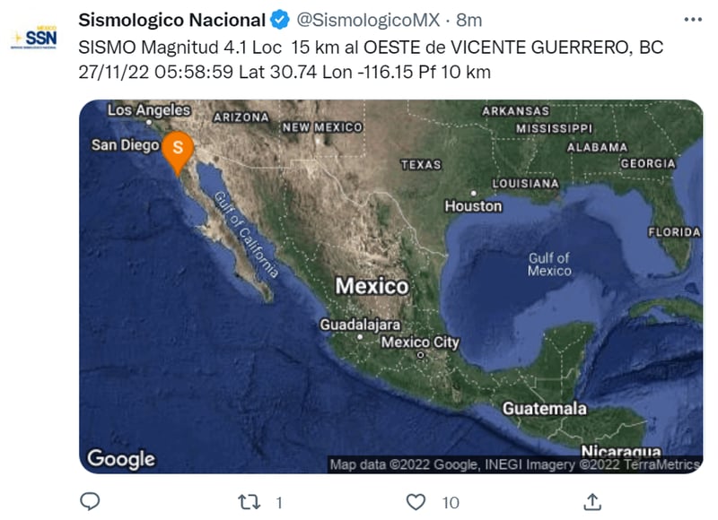 Temblor Baja California