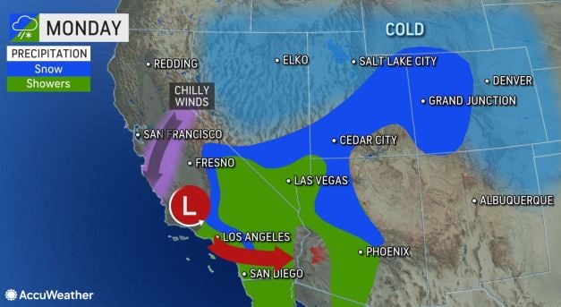 Se cree que la tormenta podría desencadenar otros fenómenos en el estado de California como granizo