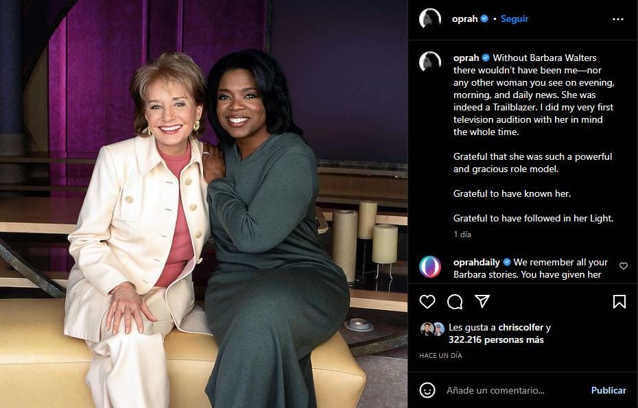 Oprah was one of the stars who said goodbye to the journalist