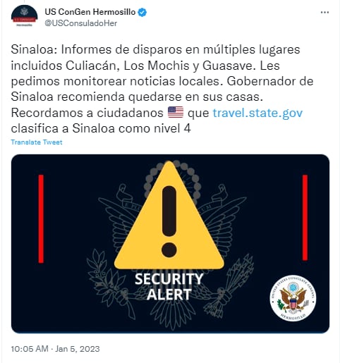 US government asks not to travel to Mexico