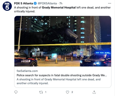 tiroteo Grady Memorial Hospital