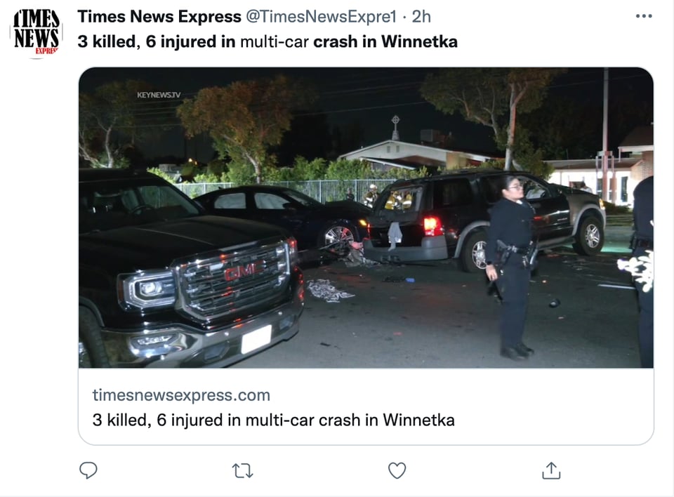 accidente en california deja saldo mortal