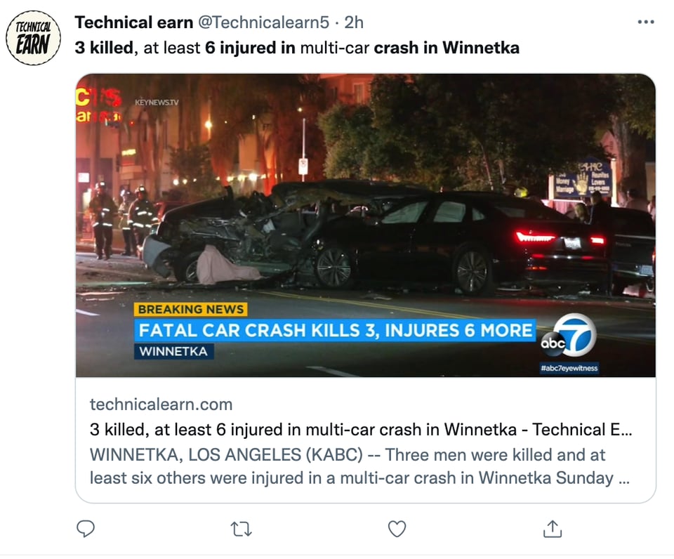 accidente en california