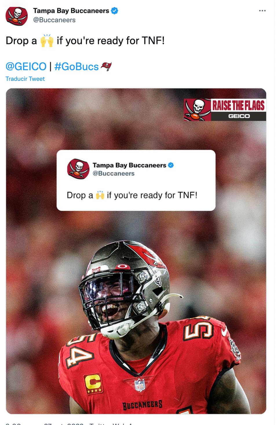 Horario y cómo ver el Baltimore Ravens Vs Tampa Bay Buccaneers
