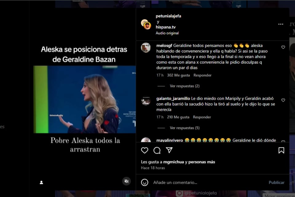 Aleska Genésis, Geraldine Bazán, La Casa de los Famosos, Telemundo, Posicionamiento