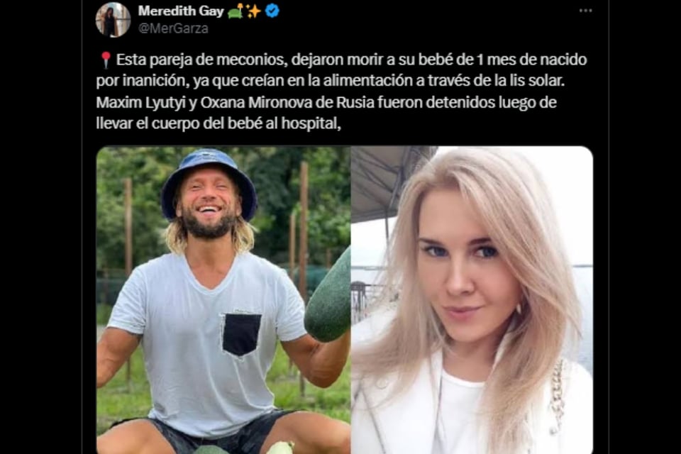 Influencers matan de hambre a su bebé, influencers, Maxim Lyutyi, Oxana Mironova, bebé,