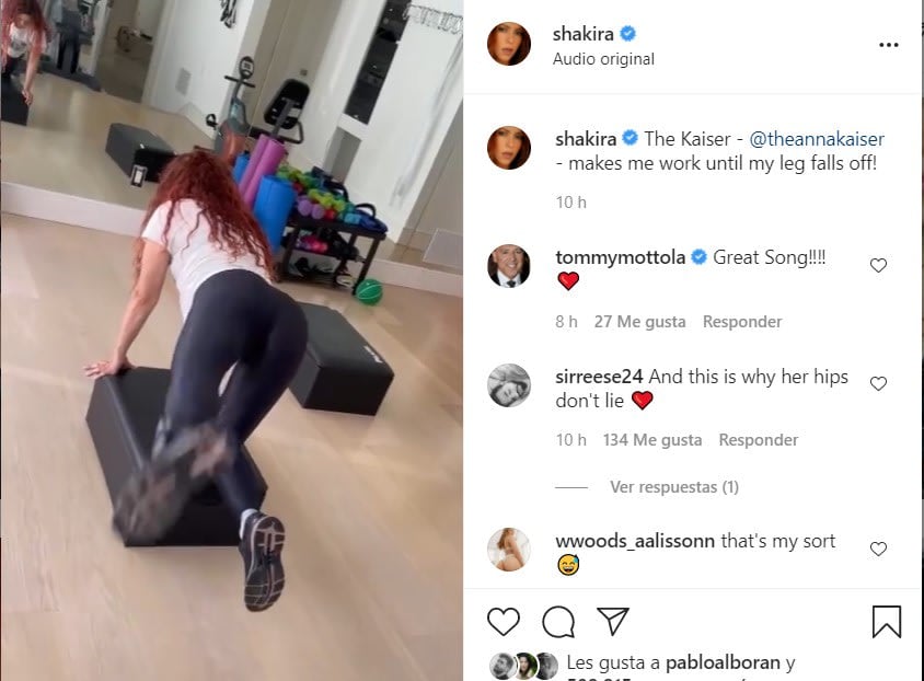 Shakira melts thousands doing glute exercises in black leggings