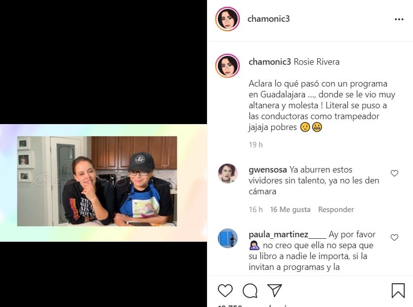 Rosie Rivera 'pulls out her nails' for her niece Chiquis Rivera, although she does not currently speak to him