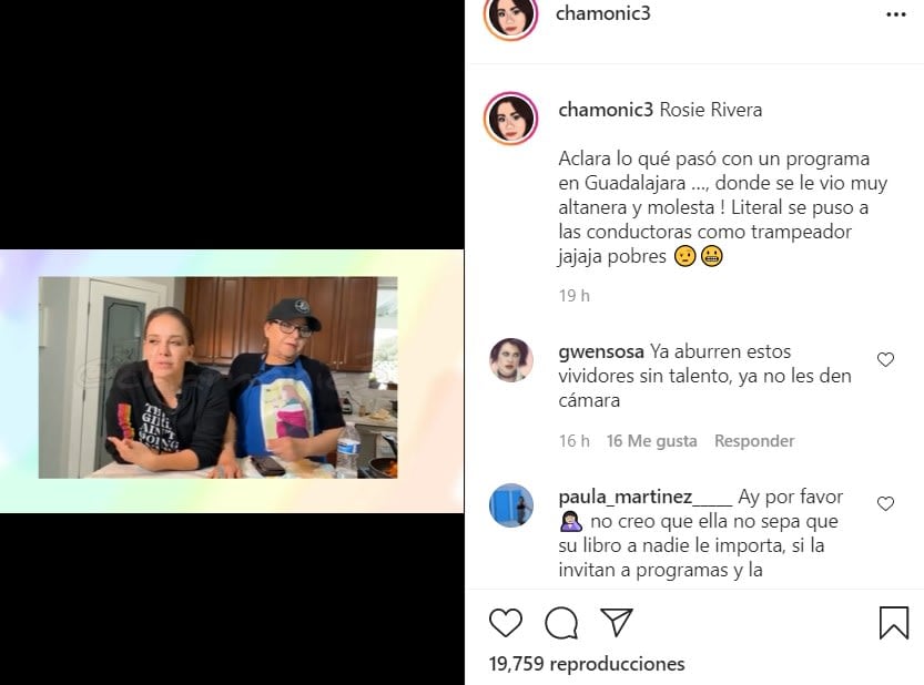 Rosie Rivera 'pulls out her nails' for her niece Chiquis Rivera, although she does not currently speak to him