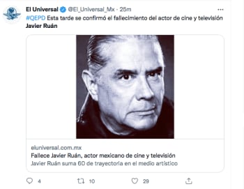 Javier Ruán dies