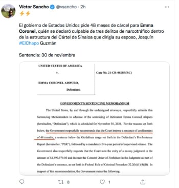 Punishment recommendation Emma Coronel, wife of Chapo Guzmán