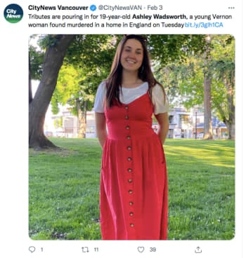 Shaping murder of Ashley Wadsworth