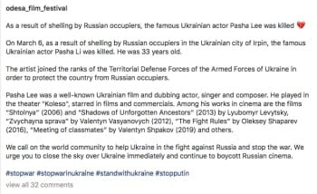 Pasha Lee assassinated Ukraine by Russia