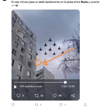 Alleged flying object in war Russia Ukraine