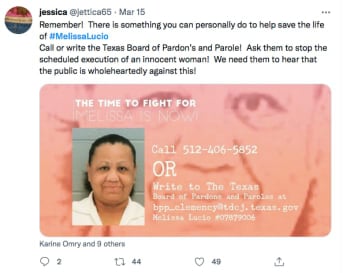 Melissa Lucio, sentenced to death in Texas