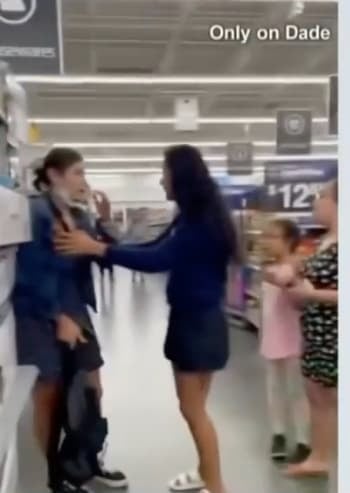 Woman about to be abused at Walmart