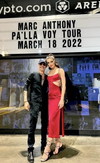 Marc Anthony with his girlfriend Nadia Ferreira