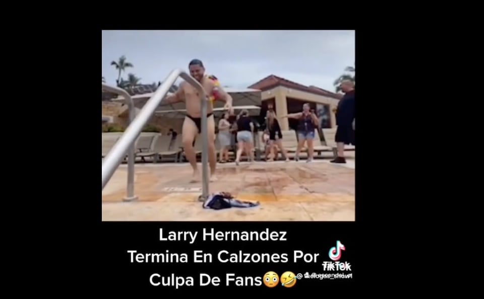Larry Hernández in undergarments