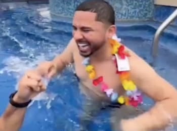 They leave Larry Hernández in his underwear