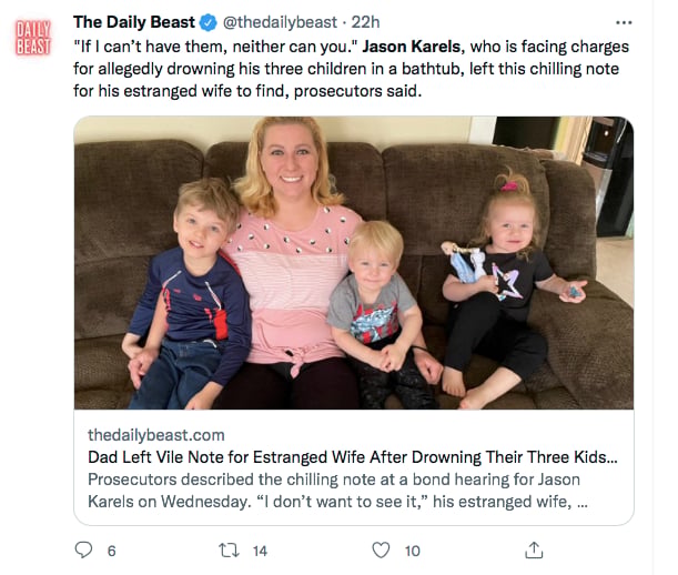 Hombre Jason Karels mata a sus hijos