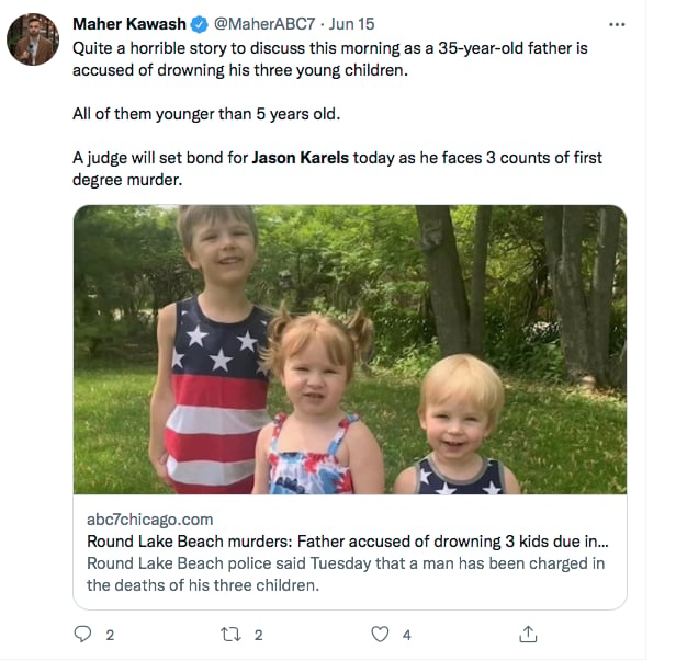 Jason Karels ahogó a sus pequeños hijos