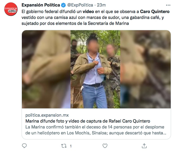 Momento de la captura narco