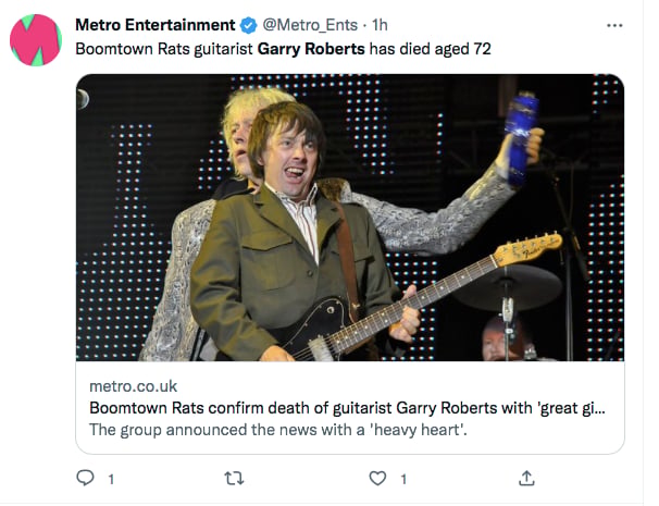 Boomtown Rats in Mourning 
