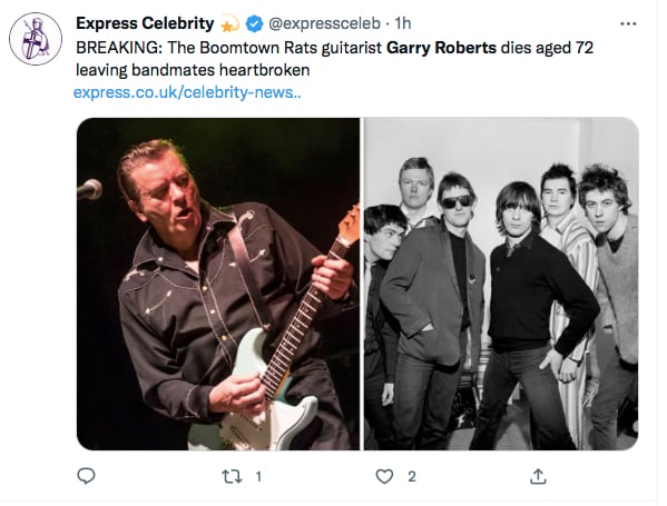 Garry Roberts dies at 72 