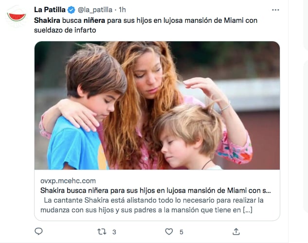 Shakira con Sasha y Milán