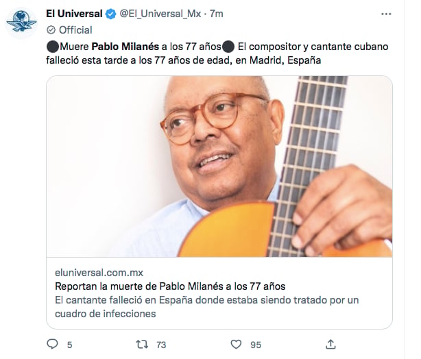 Pablo Milanés fallece