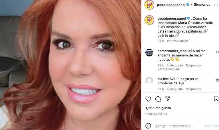 María Celeste Arrarás reacciona