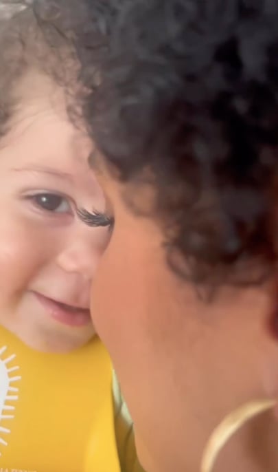 Baby Gennaro reacts to his mother in Despierta América