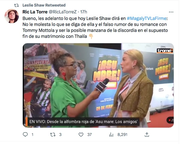 The alleged lover of Thalía's husband