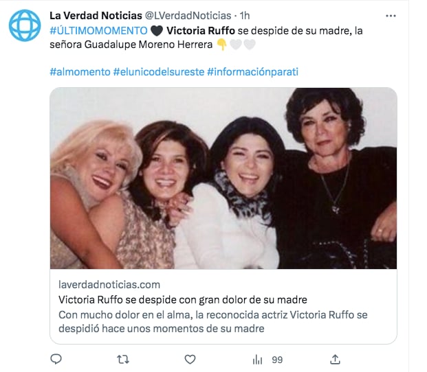 La familia de la actriz está devastada