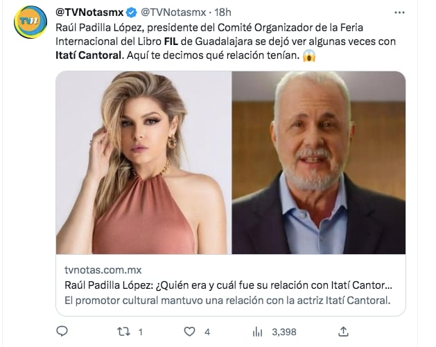 Itatí Cantoral de luto 