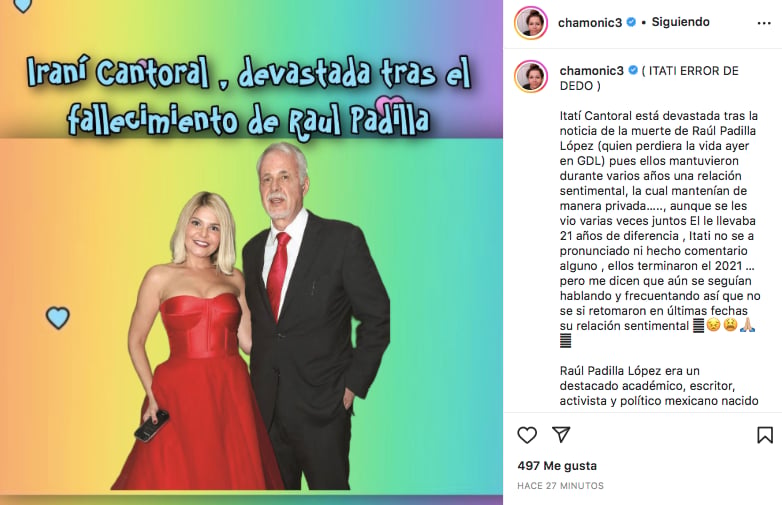 Devastada por muerte de Raúl Padilla 