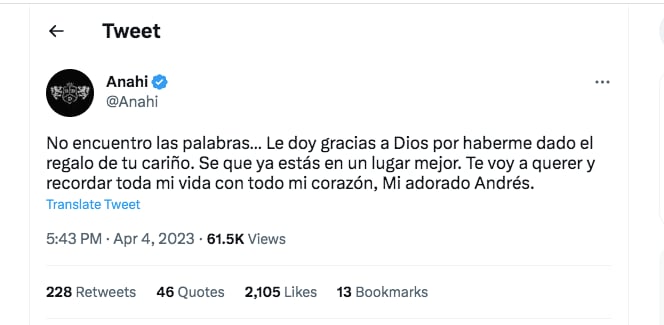 De qué murió Andrés García: Anahí de luto