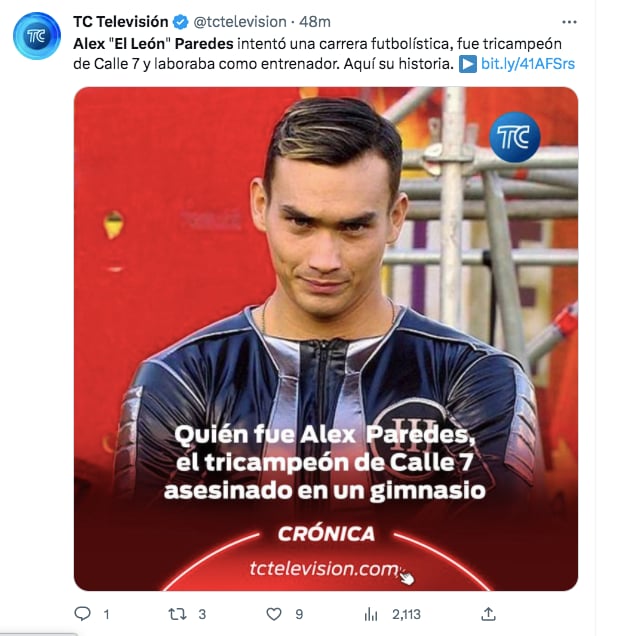 Álex el León Paredes muerto 