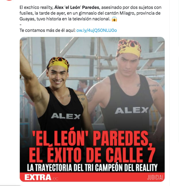 Asesinan a Álex El León Paredes 