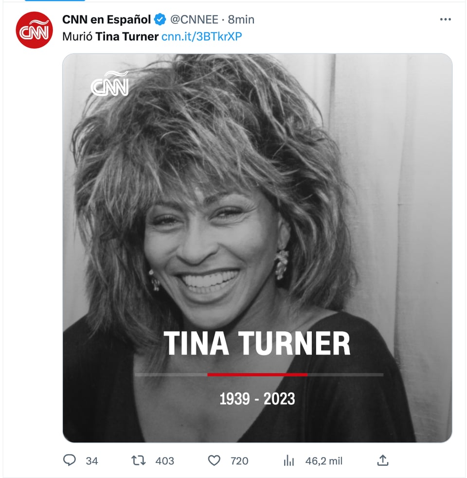 Tina Turner is dead