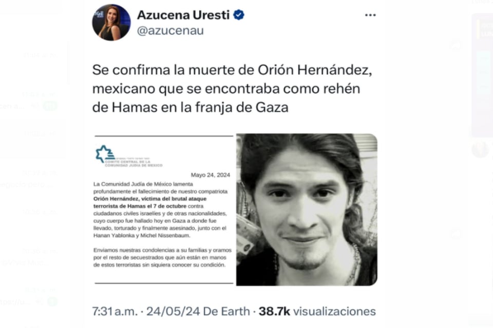 Orión hERNÁNDEZ, rehen, secuestro, cadaver, Shani Louk