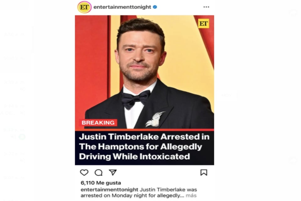 Justin Timberlake, música, arresto, DIU, NY