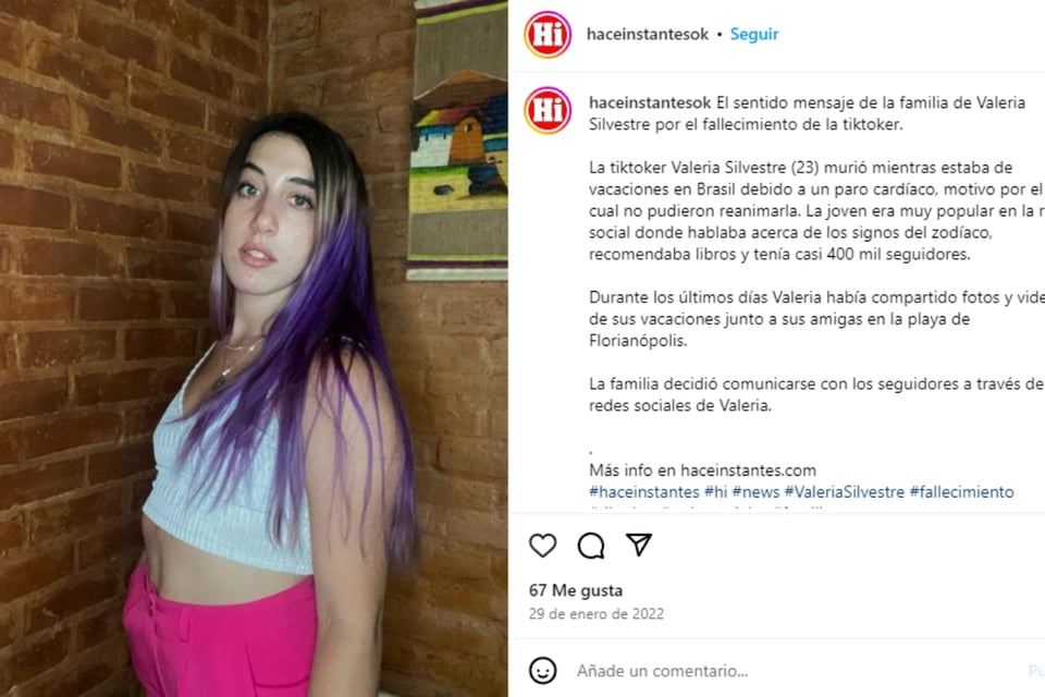 Muerte, Tragedia, Redes Sociales, Intriga, Causa muerte Valeria Silvestre