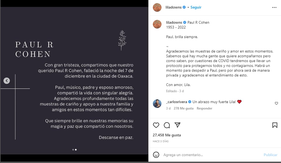 Personalidades de la industria lamentaron la muerte del músico