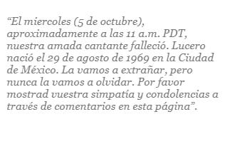 Lucero died?