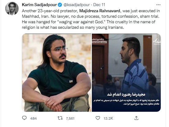 Majid Reza Rahnavard killed two Iranian Revolutionary Guard paramilitary volunteers