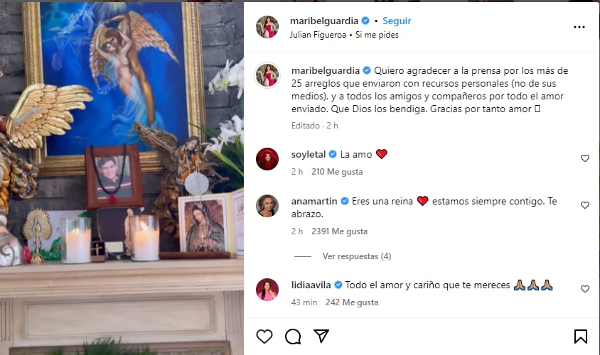 Users and friends did not hesitate to send an emotional message to the devastated mother