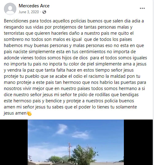 "Protegernos de tantas personas malas"